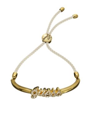 Pave Logo Metal & Cord Cuff