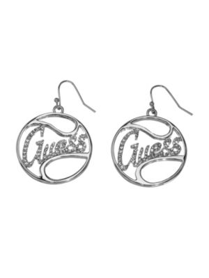 Pave Logo Drop Earrings