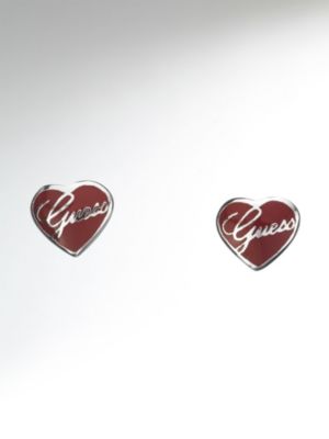 Mini Scrip Logo Heart Stud Earrings