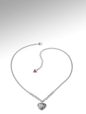 Silver Mini Concave Heart Necklace