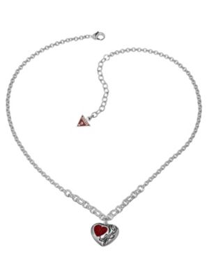 Red Mini Concave Heart Necklace