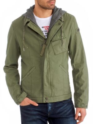 Cadeau Noel Slub Cotton Hodded Jacket
