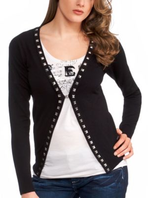 Cardigan en viscose stretch bordure orn