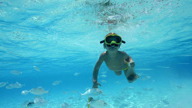 The impressive approach into Male, the Maldives' largest island Crystal clear water makes for excellent snorkeling