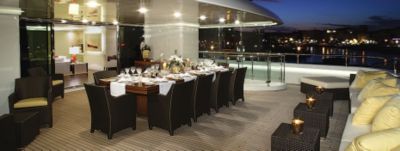 Dining on aft deck