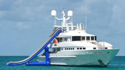 At Last yacht inflatable waterslide