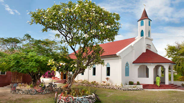 The old church of Fakarava is a must-see when exploring the islet The old church of Fakarava is a must-see when exploring the islet
