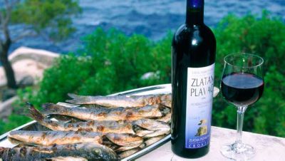 Fish and wine