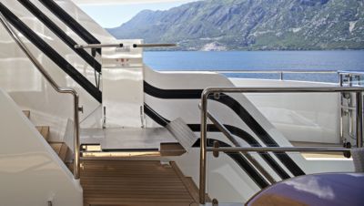An exterior lift provides disabled access on Lady Petra