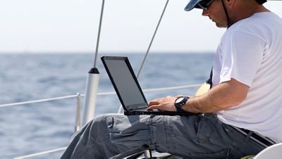 Working with laptop on board