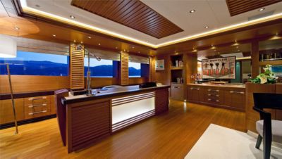 The office in the master suite on board Mary Jean II