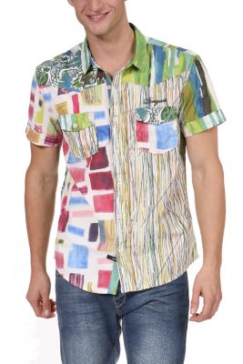 Camises  Desigual Flags & Checks Slim Fit 