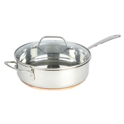 Different by Design Copper Bottom Stainless Steel Saute Pan with Lid 24cm