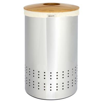 Brabantia 50L Laundry Bin Wood Stainless Steel