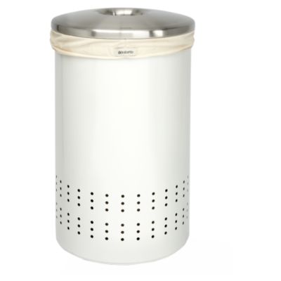 Brabantia 50L Stainless Steel Laundry Bin White Matt