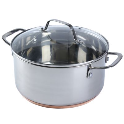 Different by Design Copper Bottom Stainless Steel Stock Pot with Lid