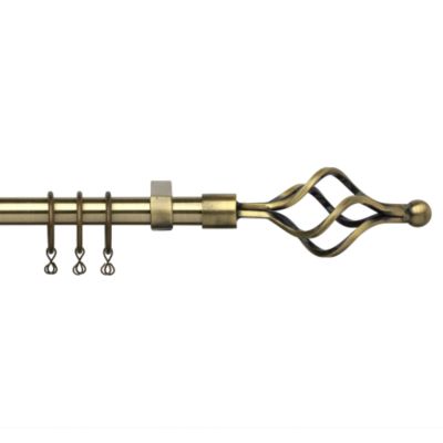 Tu Antique Brass Effect Curtain Pole with Cage