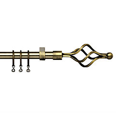 Tu Antique Brass Effect Curtain Pole with Cage