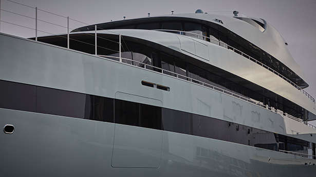 A closer look at superyacht Savannah, launched yesterday