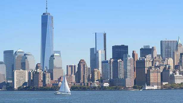Sailing past the New York Skyline
